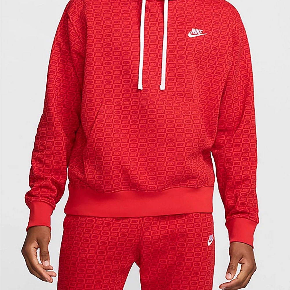 Nike Red Sweatshirt Hoodie with Athletic Cut
